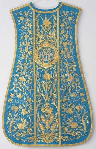 Chasuble espagnole marian blue - chasuble,