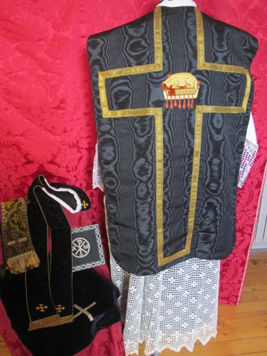 Chasuble soie noire - soie, à